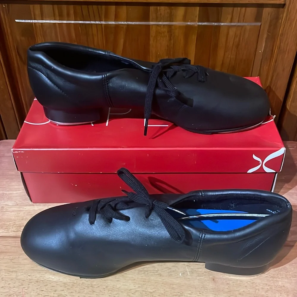 Capezio Flex Master Tap Shoes Size 11.5 W Black Leather NEW - Picture 1 of 4